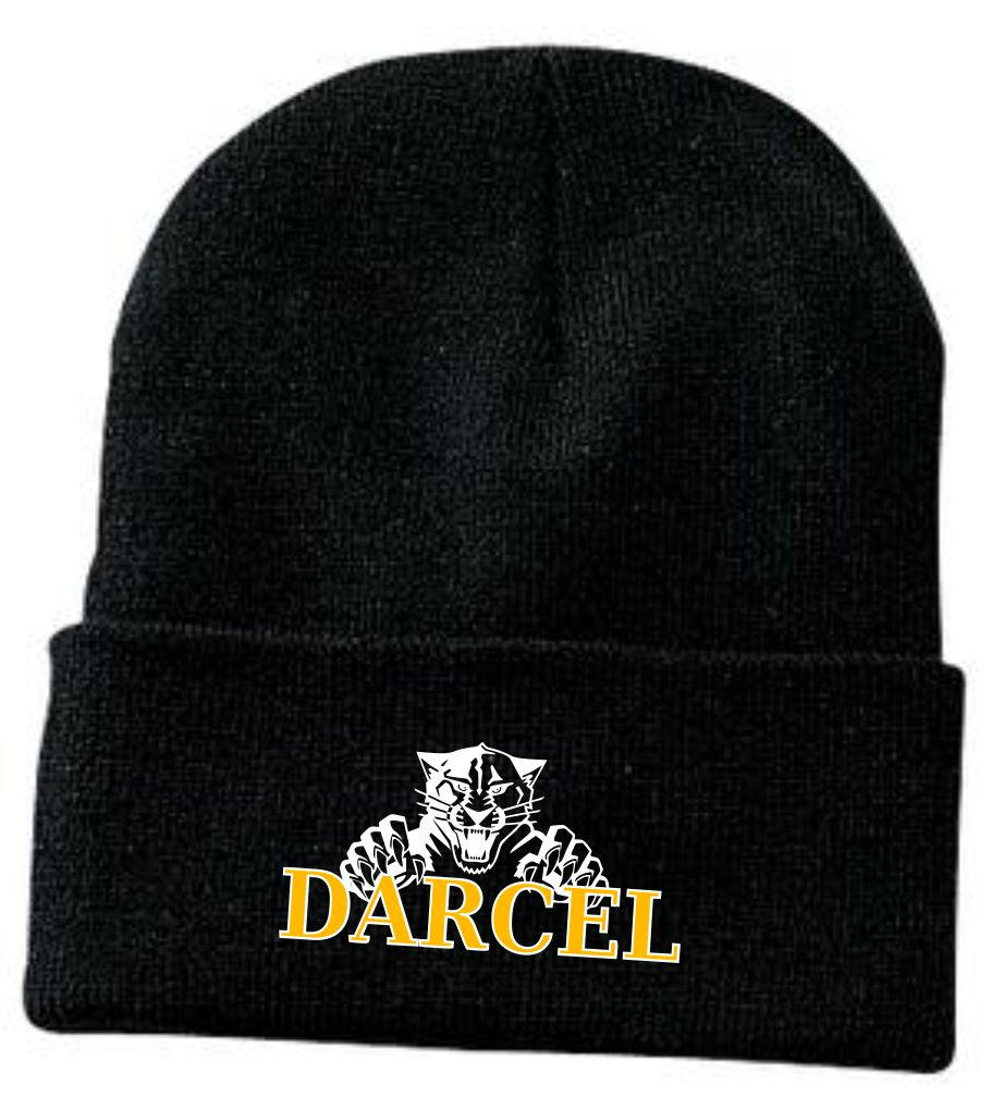#16- Black Fold Over Toque- Embroidered